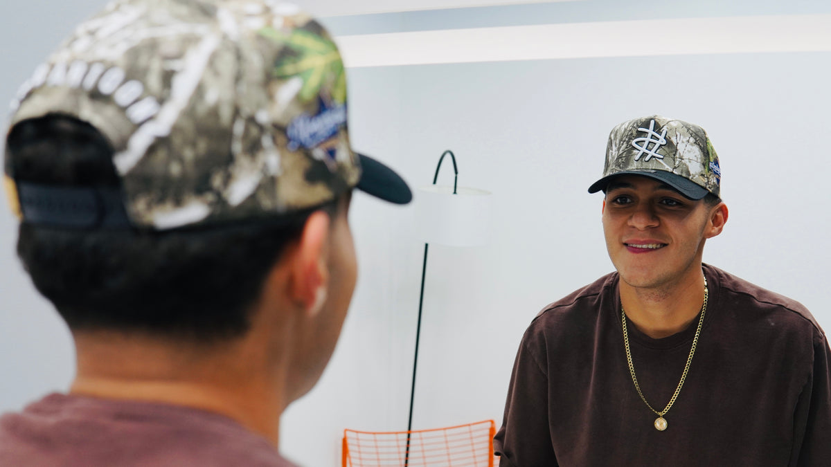 Camo Crown Black Brim Hat