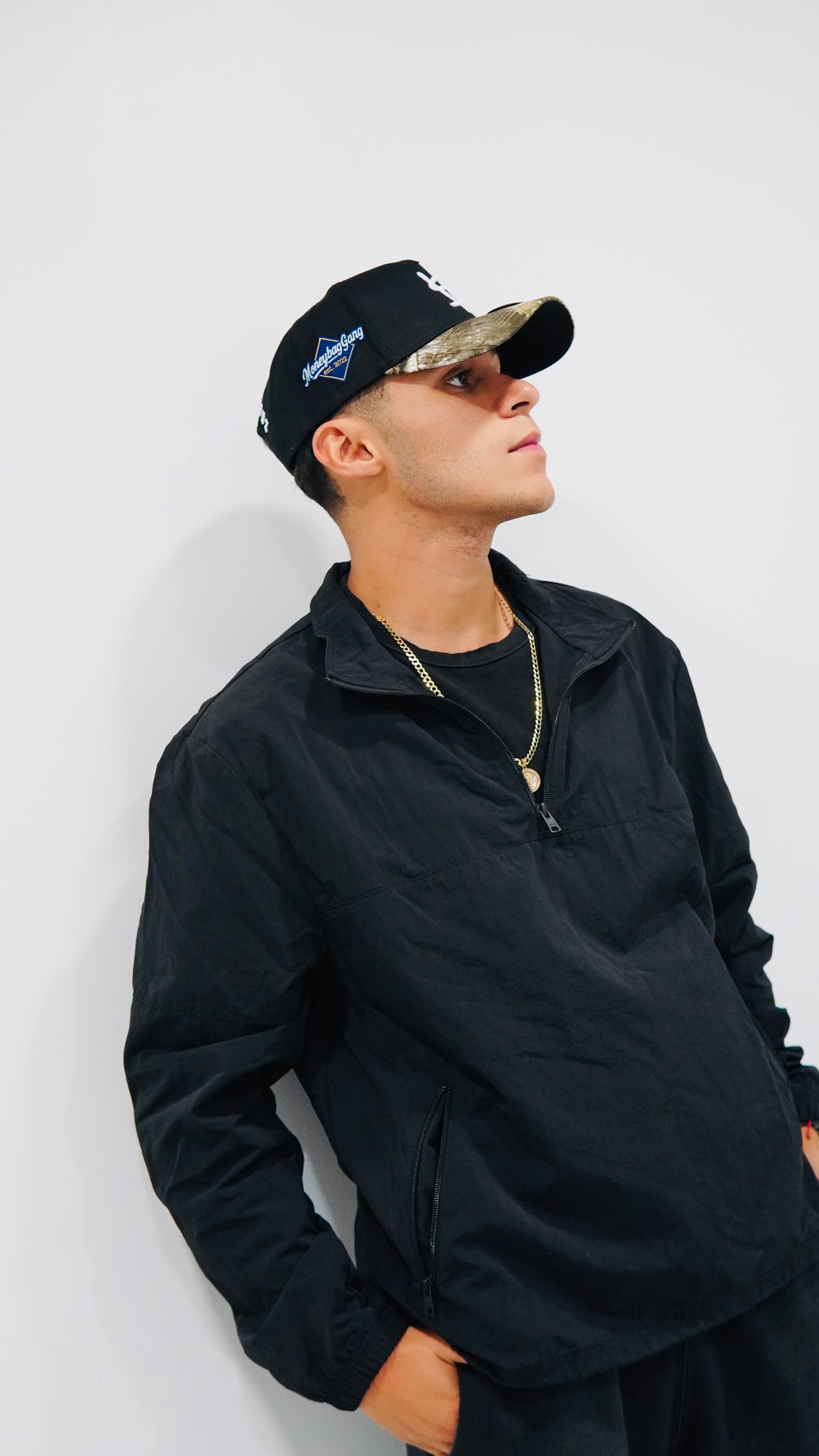 Black Crown Camo Brim hat