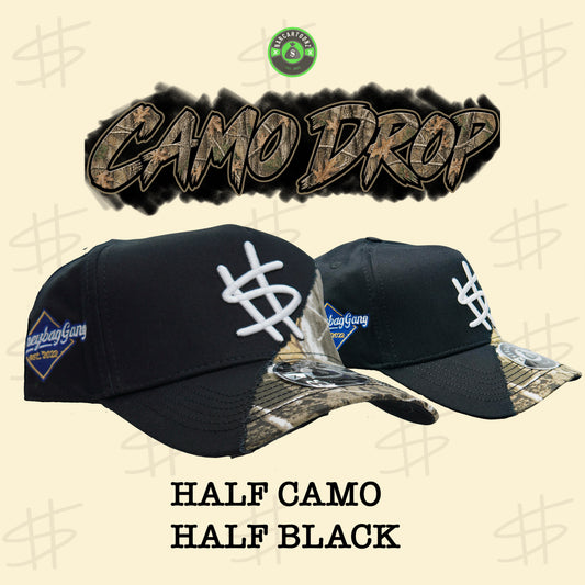 Half Camo Half Black Hat