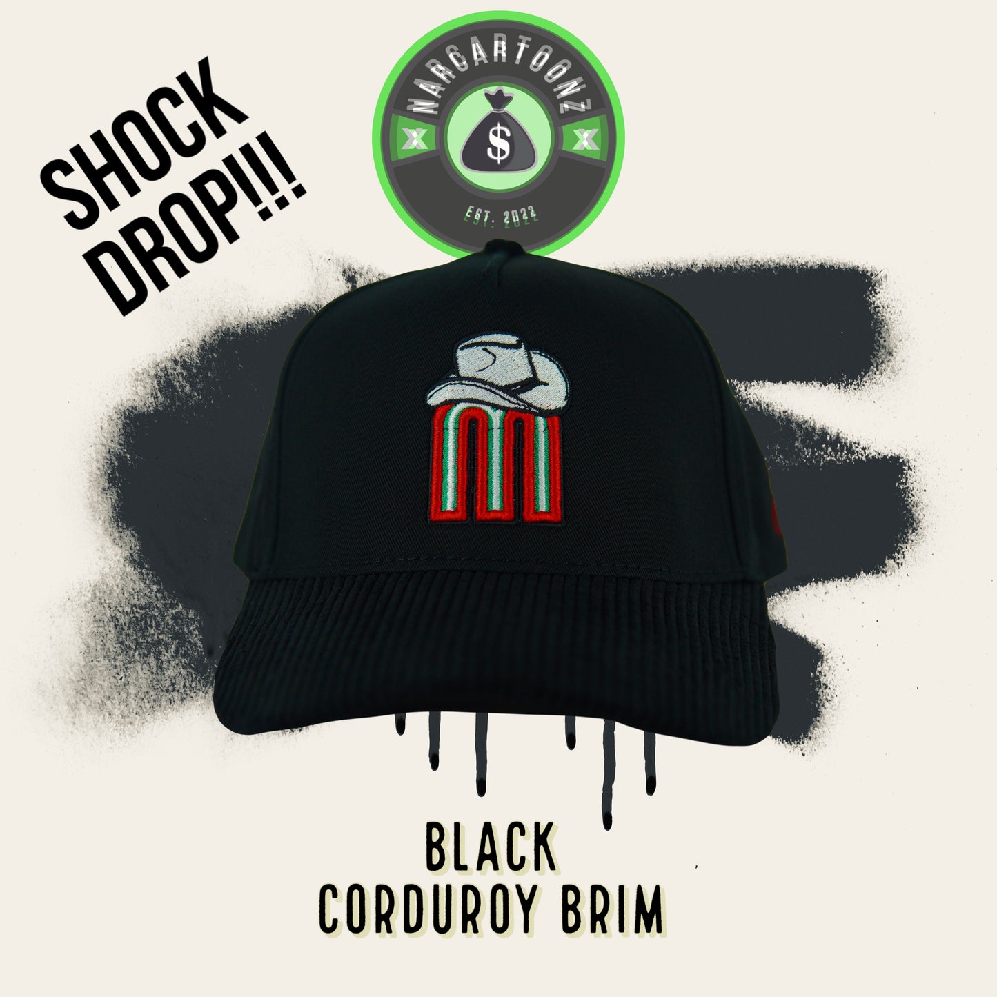 M sombrero black corduroy hat