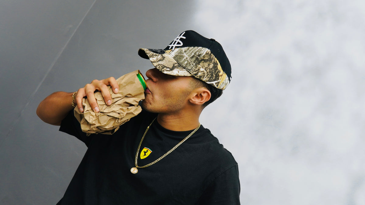 Half Camo Half Black Hat