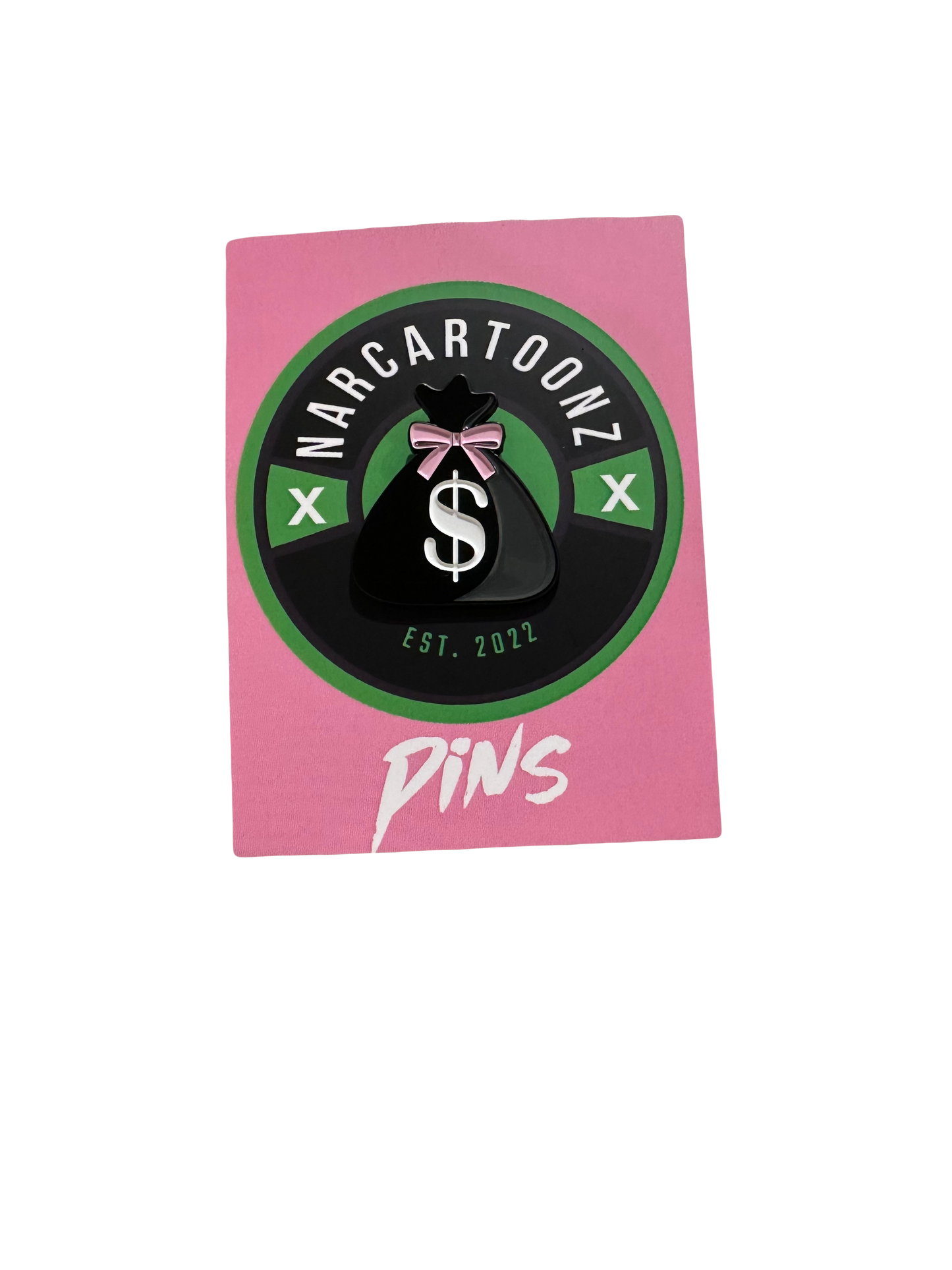 Narcartoonz girl moneybag pin