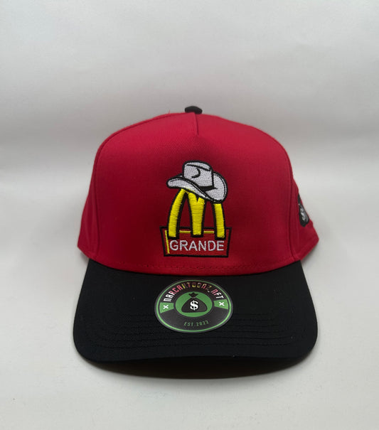 Red And Black M Grande Curved Brim Hat